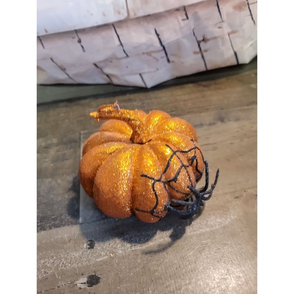 Halloween pumpkin glitter spider web Styrofoam decor - Picture 1 of 5